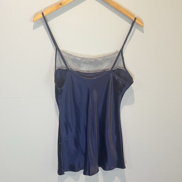 Julianna Rae Navy Silk Lace Trim Cami - size Medium - Picture 2 of 4